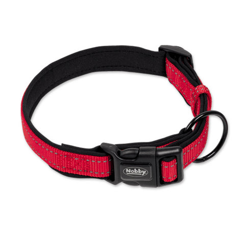 Zgarda pentru caini Nobby Classic Reflect Soft Red-Black 20-25mm